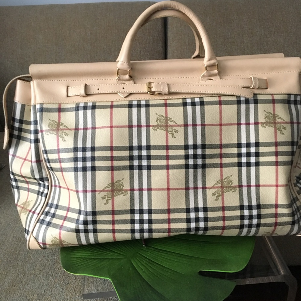 Plaid print Steamer travel bag